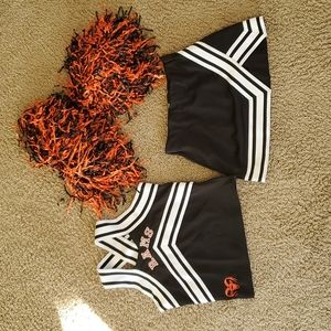 Cheerleader Cheer Uniform Costume Rams Orange Black